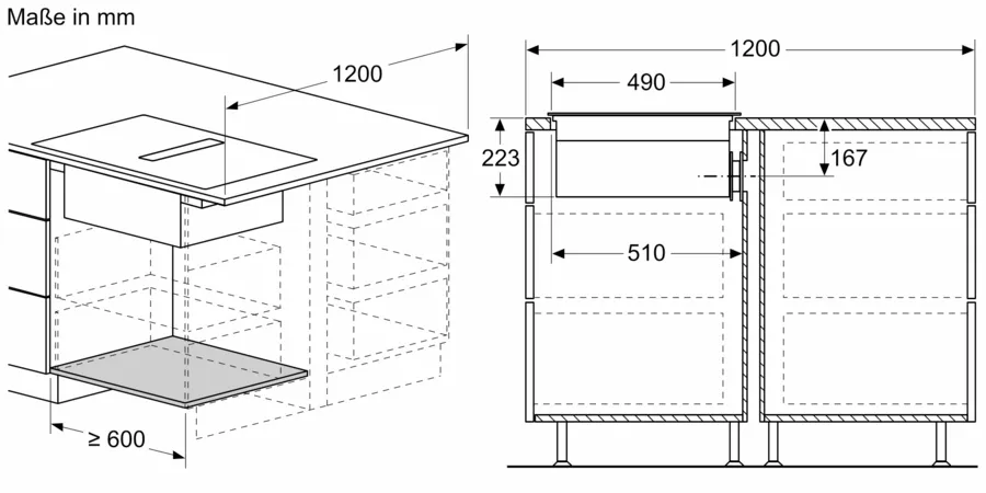 Схема встраивания 10 для варочной панели Bosch PXX895D57E