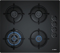 Газовая варочная панель Bosch POH 6B6B10 на 4 конфорки, шириной 59 см, черный в Санкт-Петербурге
