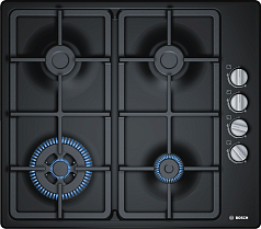 Газовая варочная панель Bosch PBH6C6B90R на 4 конфорки, шириной 58 см, черный в Санкт-Петербурге
