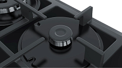 Газовая варочная панель Bosch PNP6B6B90 на 4 конфорки, шириной 59 см, черный в Санкт-Петербурге