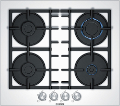 Газовая варочная панель Bosch PNP6B2O90R на 4 конфорки, шириной 59 см, белый в Санкт-Петербурге