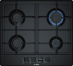 Газовая варочная панель Bosch PGP6B6B60 на 4 конфорки, шириной 58.2 см, черный в Санкт-Петербурге