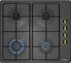 Газовая варочная панель Bosch PBP6B3B80 на 4 конфорки, шириной 58 см, черный в Санкт-Петербурге