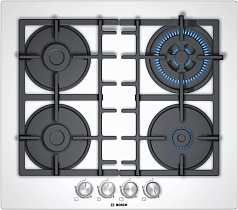 Газовая варочная панель Bosch PNH6B2O90R на 4 конфорки, шириной 59 см, белый в Санкт-Петербурге