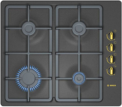 Газовая варочная панель Bosch PBP 613B90E на 4 конфорки, шириной 58 см, черный в Санкт-Петербурге