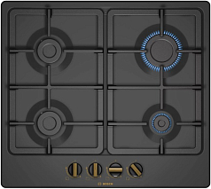 Газовая варочная панель Bosch PGP6B3B90R на 4 конфорки, шириной 58.2 см, черный в Санкт-Петербурге