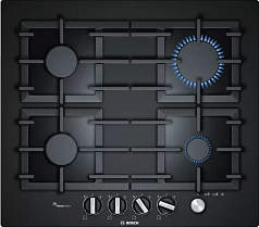 Газовая варочная панель Bosch PPP6A6M90R на 4 конфорки, шириной 59 см, черный в Санкт-Петербурге