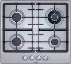 Газовая варочная панель BOSCH PGH6B5O92R на 4 конфорки, шириной 58.2 см, нержавеющая сталь в Санкт-Петербурге