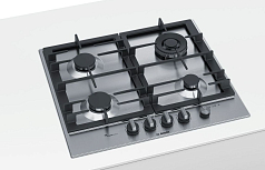 Газовая варочная панель Bosch PCH6A5M90R на 4 конфорки, шириной 58.2 см, нержавеющая сталь в Санкт-Петербурге