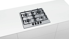 Газовая варочная панель Bosch PGP6B5B90R на 4 конфорки, шириной 58.2 см, нержавеющая сталь в Санкт-Петербурге