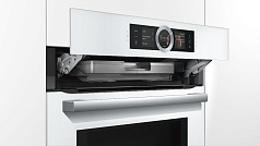 Духовой шкаф с микроволнами и паром Bosch HNG6764W6 , электрический, шириной 59.4 см, белый, пиролитическая очистка в Санкт-Петербурге