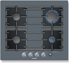 Газовая варочная панель Bosch PPP 619M91E на 4 конфорки, шириной 59 см, антрацит в Санкт-Петербурге