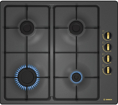 Газовая варочная панель Bosch PBP6B3B60 на 4 конфорки, шириной 58 см, черный в Санкт-Петербурге