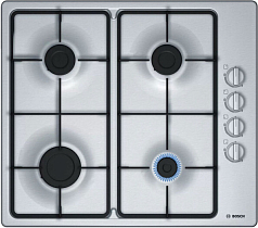 Газовая варочная панель Bosch PBP6C5B62Q на 4 конфорки, шириной 58 см, нержавеющая сталь в Санкт-Петербурге