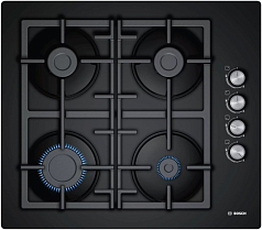 Газовая варочная панель Bosch POP6C6O90R на 4 конфорки, шириной 59 см, черный в Санкт-Петербурге