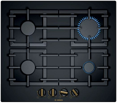 Газовая варочная панель Bosch PPP6B6B90R на 4 конфорки, шириной 59 см, черный в Санкт-Петербурге