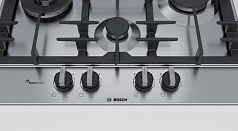 Газовая варочная панель Bosch PCI6A5B90 на 4 конфорки, шириной 58.2 см, нержавеющая сталь в Санкт-Петербурге