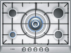 Газовая варочная панель Bosch PCQ 715 B80E на 5 конфорки, шириной 70 см, нержавеющая сталь в Санкт-Петербурге