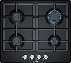 Газовая варочная панель Bosch PGP6B6O90R на 4 конфорки, шириной 58.2 см, черный в Санкт-Петербурге