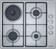 Газовая варочная панель Bosch PBY6C5B62O на 4 конфорки, шириной 58 см, нержавеющая сталь в Санкт-Петербурге
