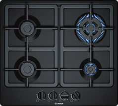 Газовая варочная панель Bosch PGH6B6B90R на 4 конфорки, шириной 58.2 см, черный в Санкт-Петербурге