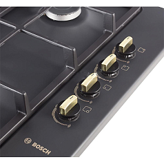 Газовая варочная панель Bosch PBP 613B90E на 4 конфорки, шириной 58 см, черный в Санкт-Петербурге