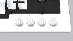 Газовая варочная панель Bosch PNP6B2O92R на 4 конфорки, шириной 59 см, белый в Санкт-Петербурге