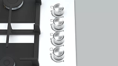 Газовая варочная панель Bosch POP6C2O92R на 4 конфорки, шириной 59 см, белый в Санкт-Петербурге