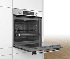 Духовой шкаф Bosch HBG517ES0R , электрический, шириной 59.4 см, нержавеющая сталь, AquaClean очистка в Санкт-Петербурге