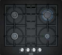 Газовая варочная панель Bosch PNP6B6O90R на 4 конфорки, шириной 59 см, черный в Санкт-Петербурге