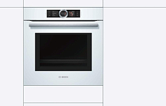 Духовой шкаф с микроволнами и паром Bosch HNG6764W6 , электрический, шириной 59.4 см, белый, пиролитическая очистка в Санкт-Петербурге