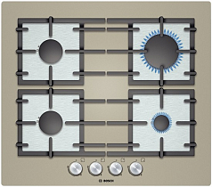 Газовая варочная панель Bosch PPP 618B91E на 4 конфорки, шириной 59 см, кварц в Санкт-Петербурге