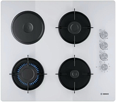 Газовая варочная панель Bosch POY6B2O10Q на 4 конфорки, шириной 59 см, белый в Санкт-Петербурге