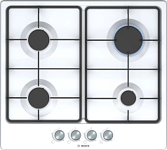 Газовая варочная панель Bosch PGP6B2O62R на 4 конфорки, шириной 58.2 см, белый в Санкт-Петербурге