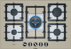 Газовая варочная панель Bosch PPQ7A8B90 на 5 конфорки, шириной 75.2 см, кварц в Санкт-Петербурге