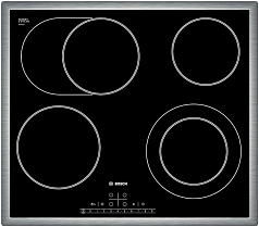 Электрическая варочная панель Bosch PKN 645F17R на 4 конфорки, шириной 58.3 см, черный в Санкт-Петербурге