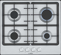 Газовая варочная панель Bosch PGP6B5O93R на 4 конфорки, шириной 58.2 см, нержавеющая сталь в Санкт-Петербурге