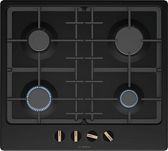 Газовая варочная панель Bosch PGP6B3B92R на 4 конфорки, шириной 58.2 см, черный в Санкт-Петербурге