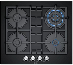 Газовая варочная панель Bosch PNH6B6O90R на 4 конфорки, шириной 59 см, черный в Санкт-Петербурге