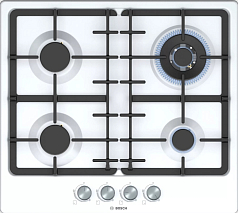 Газовая варочная панель Bosch PGH6B2O93R на 4 конфорки, шириной 58.2 см, белый в Санкт-Петербурге