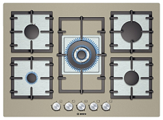 Газовая варочная панель Bosch PPQ 718B91E на 5 конфорки, шириной 71 см, кварц в Санкт-Петербурге