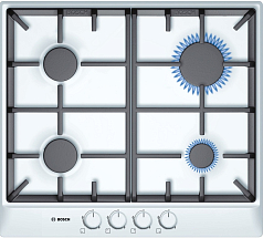 Газовая варочная панель Bosch PCP 612B90 E на 4 конфорки, шириной 58.2 см, белый в Санкт-Петербурге