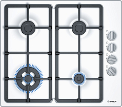 Газовая варочная панель Bosch PBH6C2B90R на 4 конфорки, шириной 58 см, белый в Санкт-Петербурге
