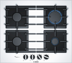 Газовая варочная панель Bosch PPP6A2B90R на 4 конфорки, шириной 59 см, белый в Санкт-Петербурге