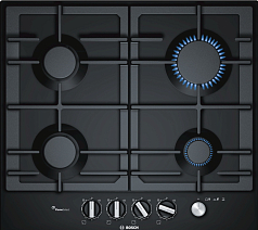 Газовая варочная панель Bosch PCP6A6M90 на 4 конфорки, шириной 58.2 см, черный в Санкт-Петербурге